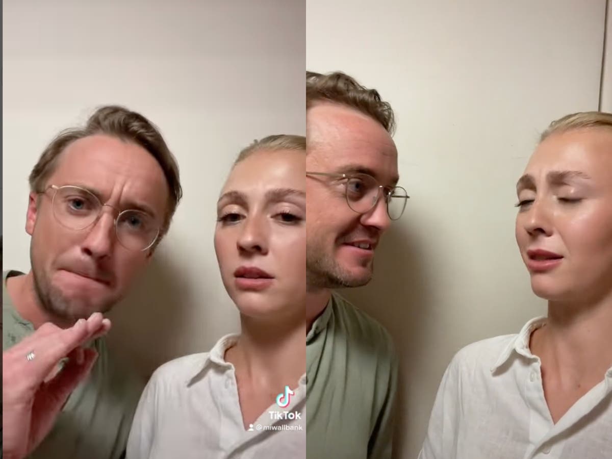 Tom Felton appears alongside ‘uncanny’ lookalike Em Wallbank in long